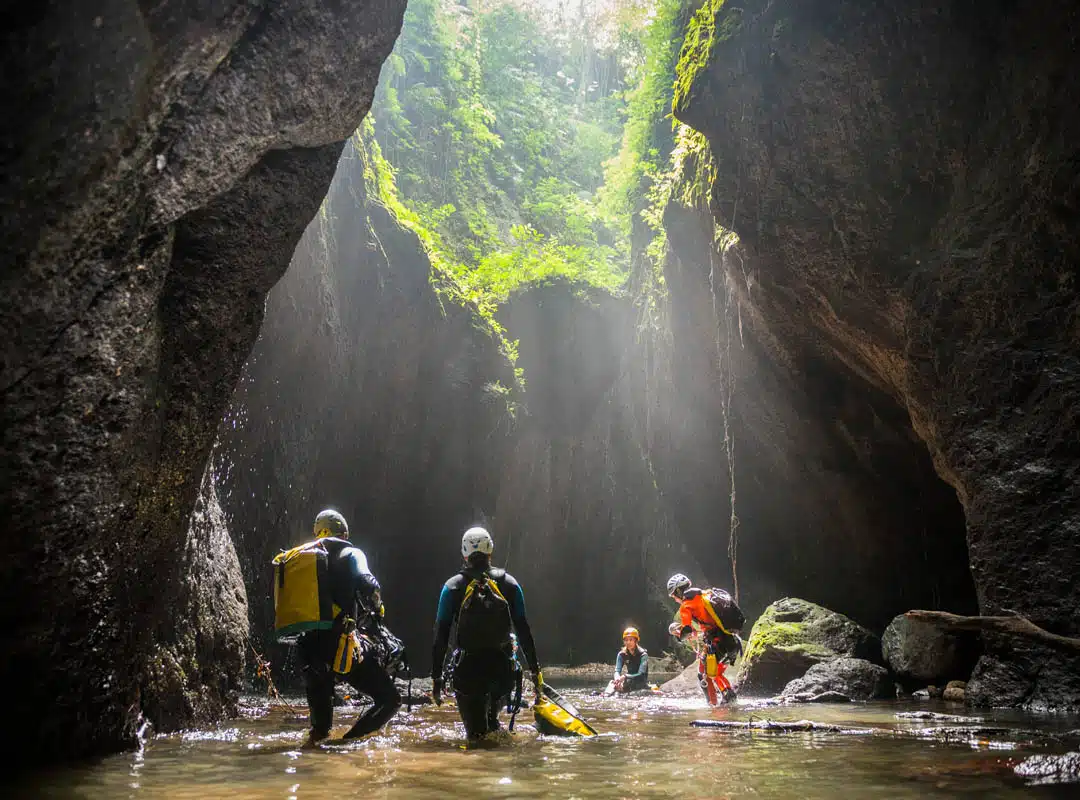 Aling Canyon river gorge North Bali canyoning