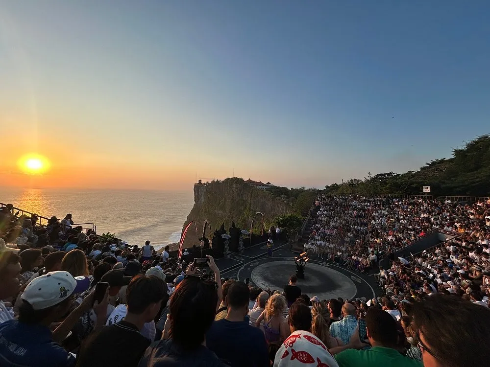 Dramatic sunset view from Uluwatu cliff Bali